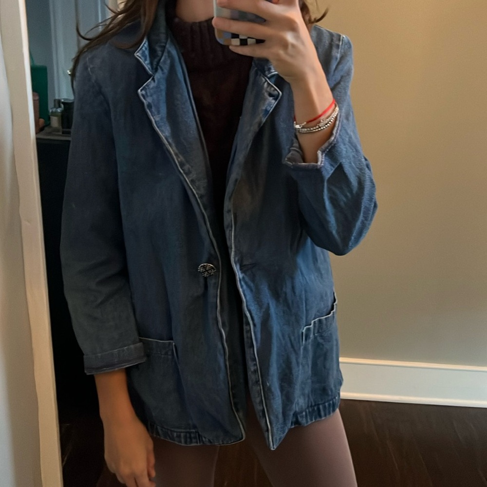vintage denim blazer joanna petite